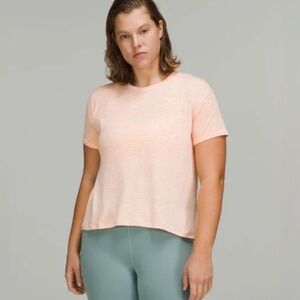 Lululemon Women's Train To Be Short Sleeve Shirt Highlight Orange Size 6